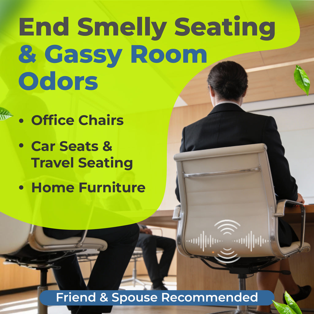 FreshSeatRx 4-Discreet Odor Removal Seat Pads. Orthopedic Seat Cushion Pads, Use for Home, Office, Car, Flight, Any Seating.  FS-4